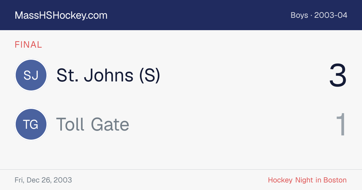 St. Johns (S) at Toll Gate score card