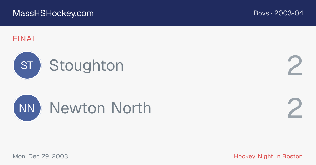 Stoughton at Newton North score card