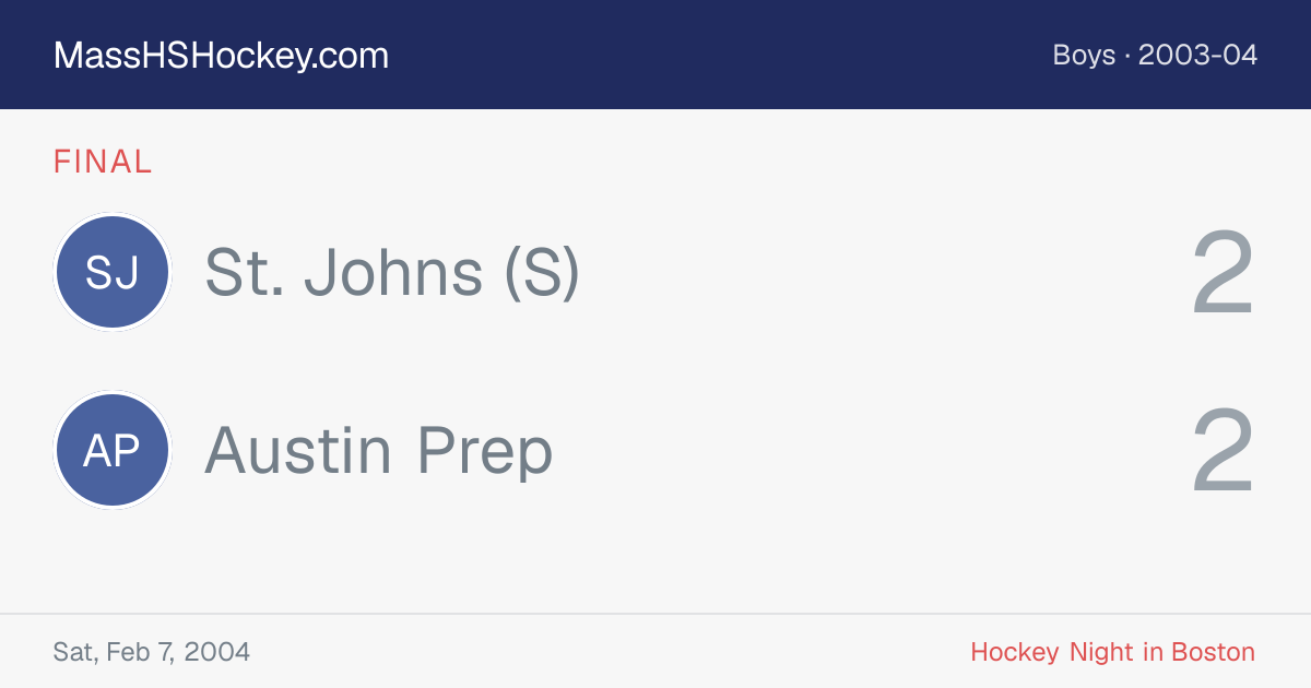 St. Johns (S) at Austin Prep score card