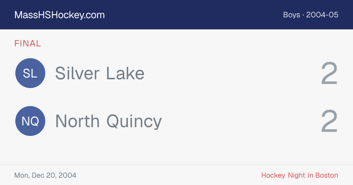 Silver Lake at North Quincy score card