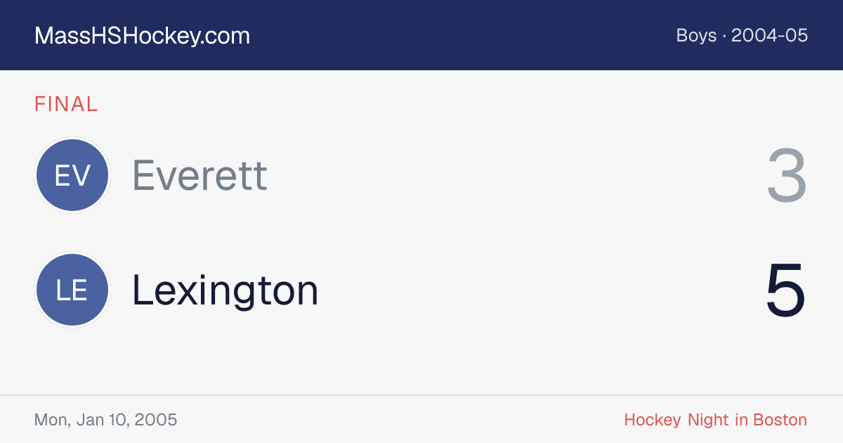 Everett at Lexington score card