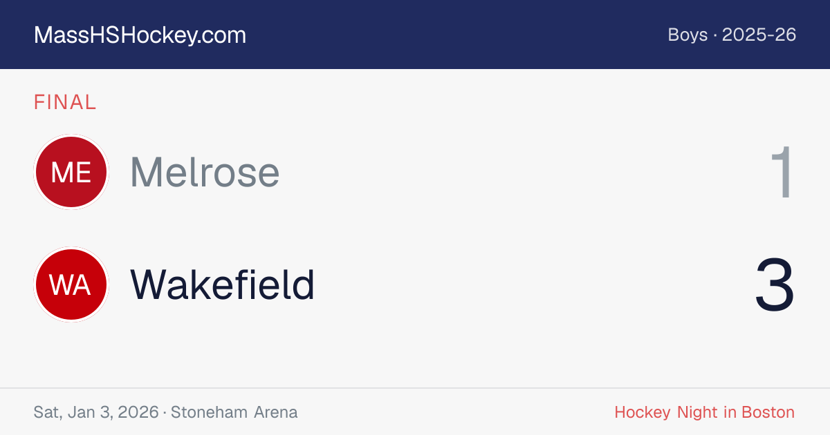 Melrose at Wakefield score card