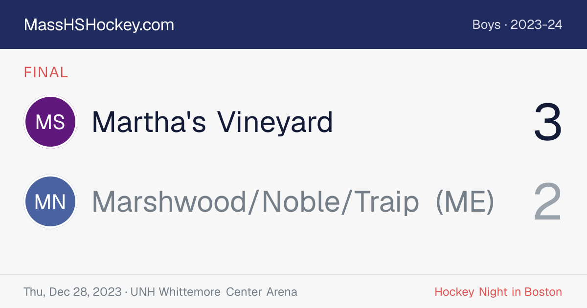 Martha's Vineyard at Marshwood/Noble/Traip (ME) score card