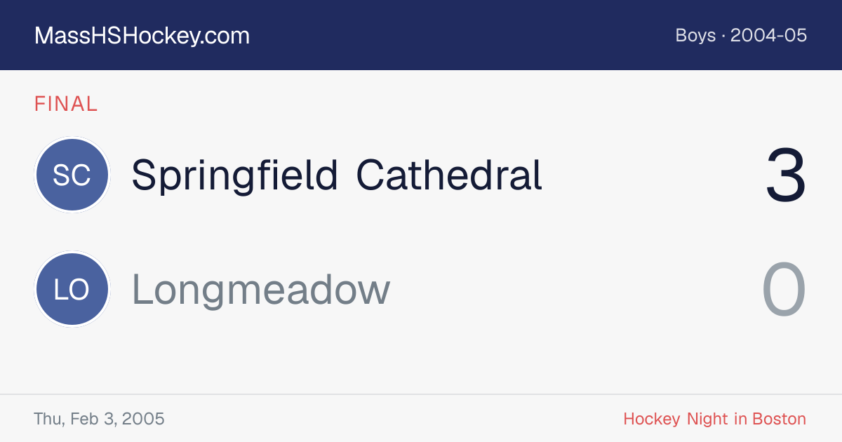 Springfield Cathedral at Longmeadow score card