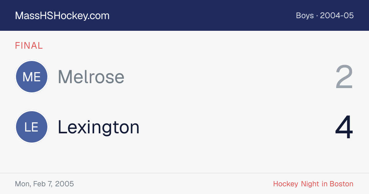 Melrose at Lexington score card