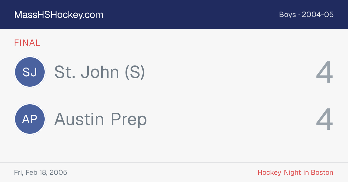 St. John (S) at Austin Prep score card