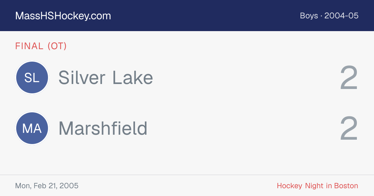 Silver Lake at Marshfield score card