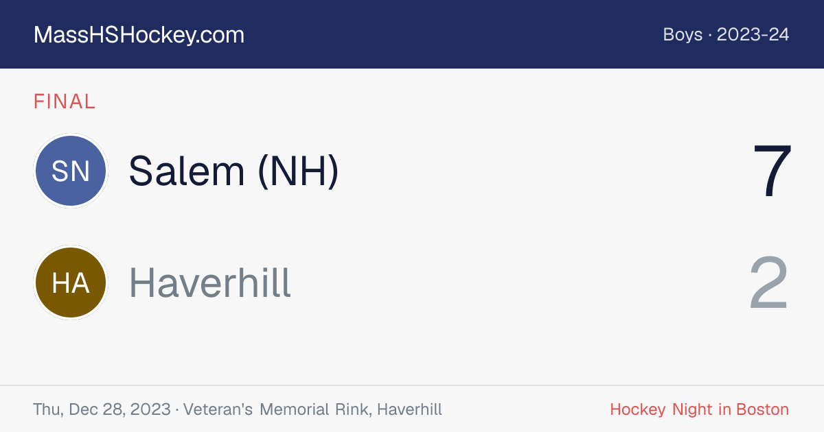 Salem (NH) at Haverhill score card