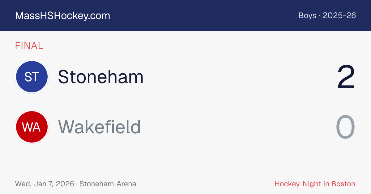 Stoneham at Wakefield score card