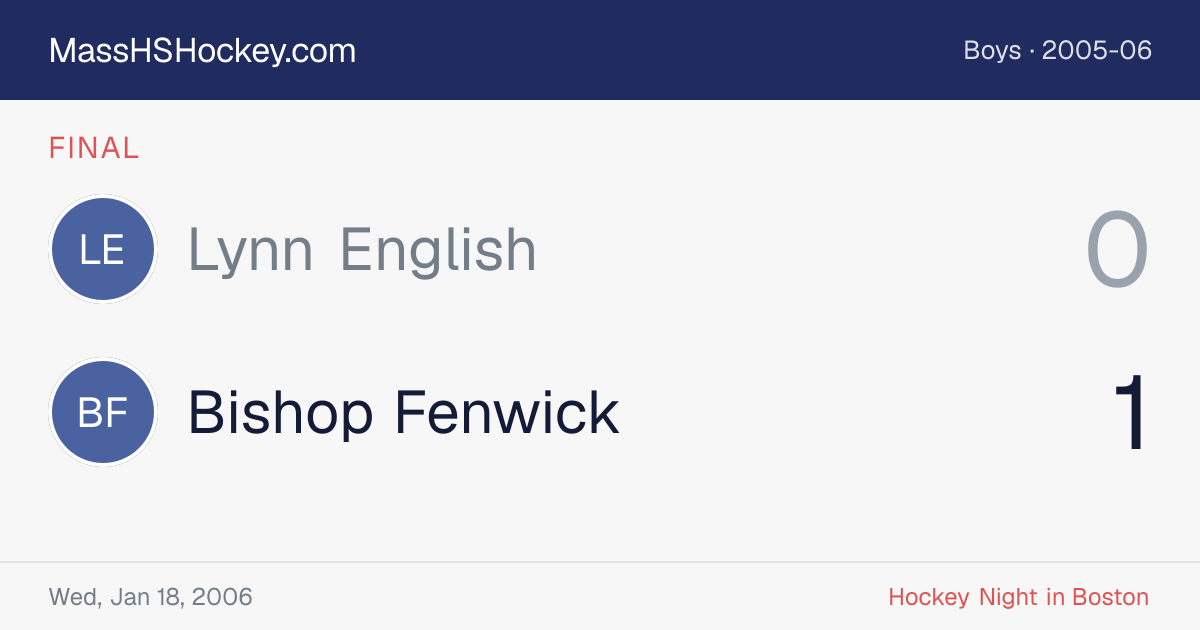 Lynn English at Bishop Fenwick score card