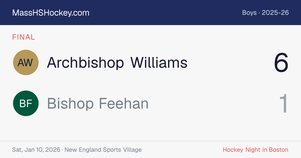 Archbishop Williams at Bishop Feehan score card