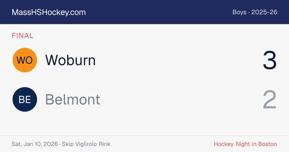 Woburn at Belmont score card