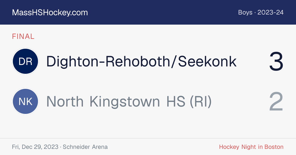 Dighton-Rehoboth/Seekonk at North Kingstown HS (RI) score card