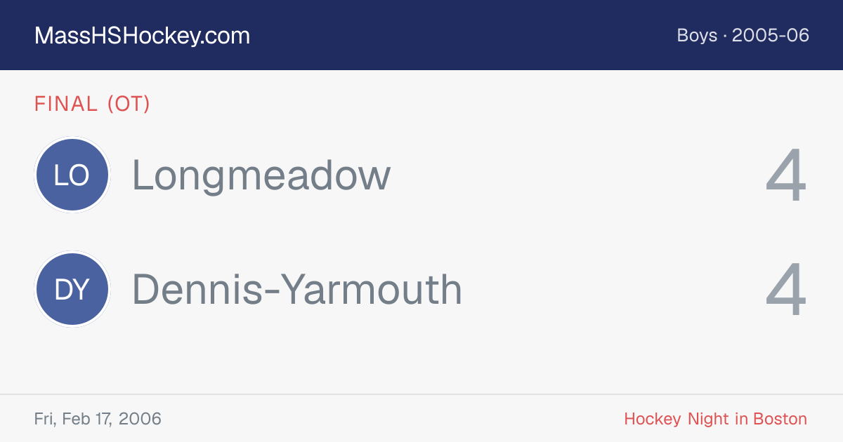 Longmeadow at Dennis-Yarmouth score card