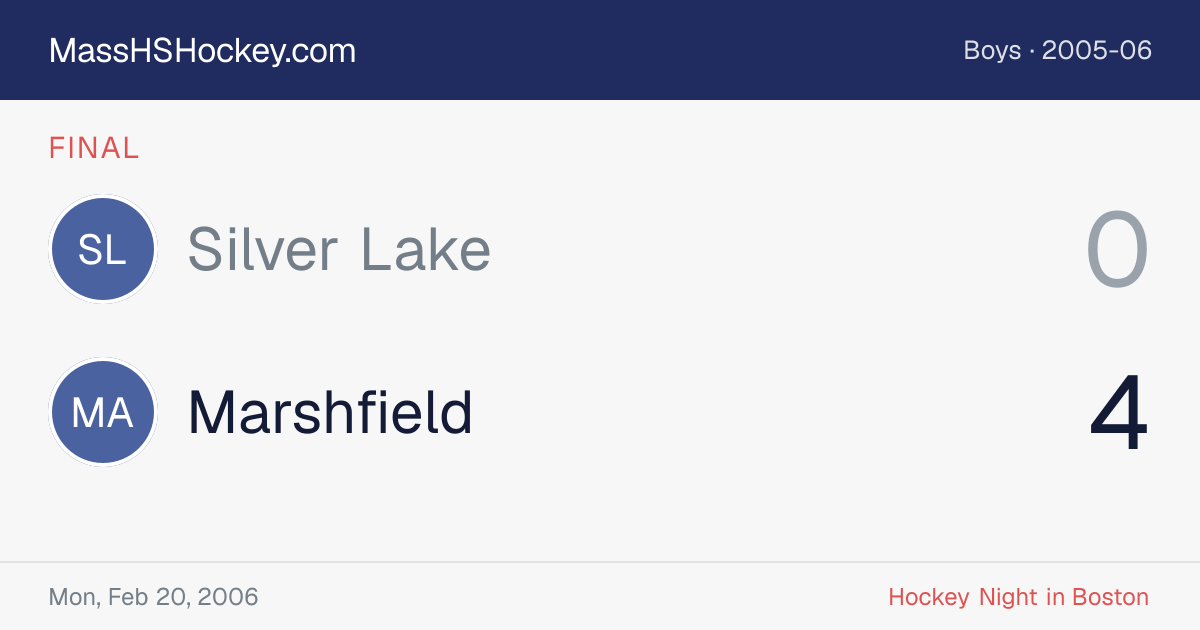 Silver Lake at Marshfield score card