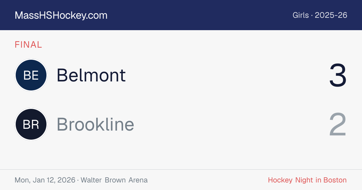 Belmont at Brookline score card