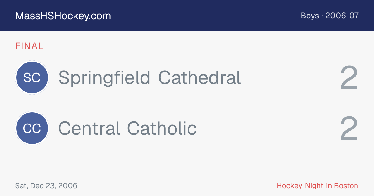 Springfield Cathedral at Central Catholic score card