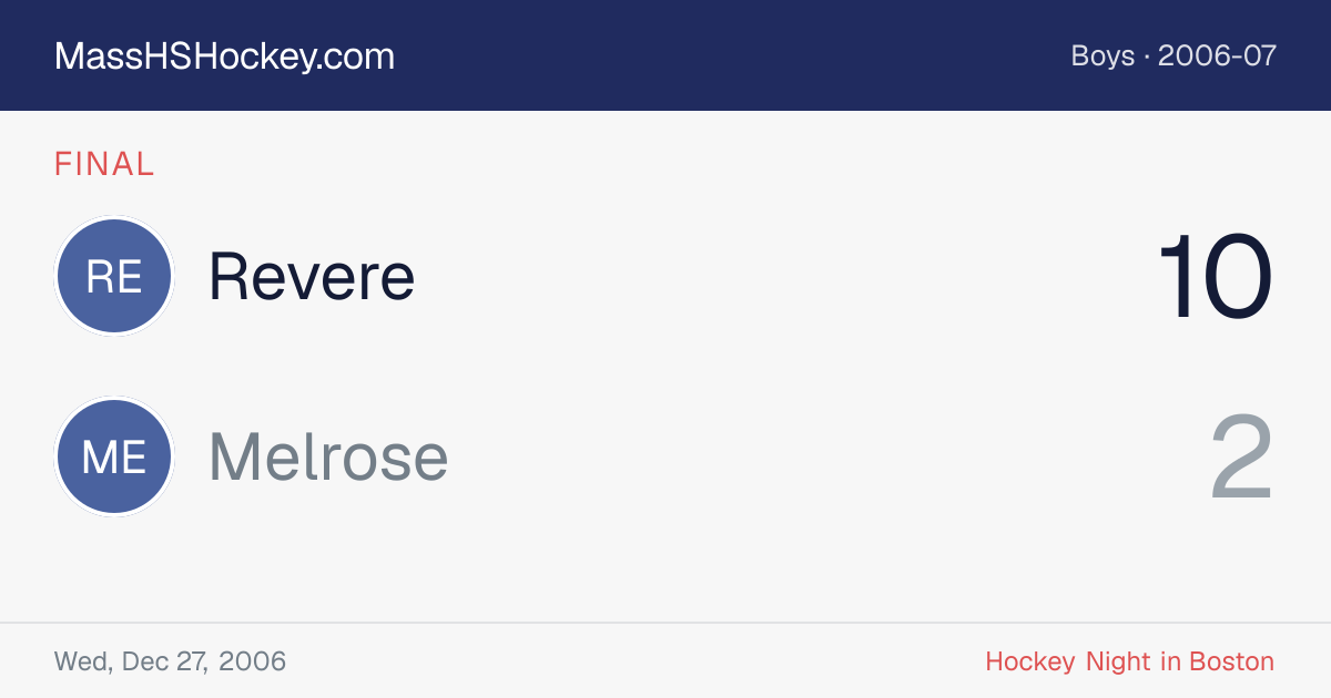 Revere at Melrose score card