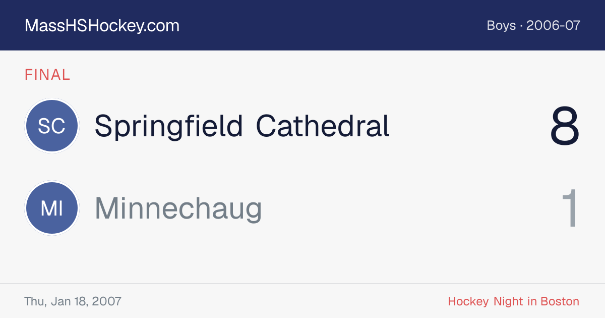 Springfield Cathedral at Minnechaug score card