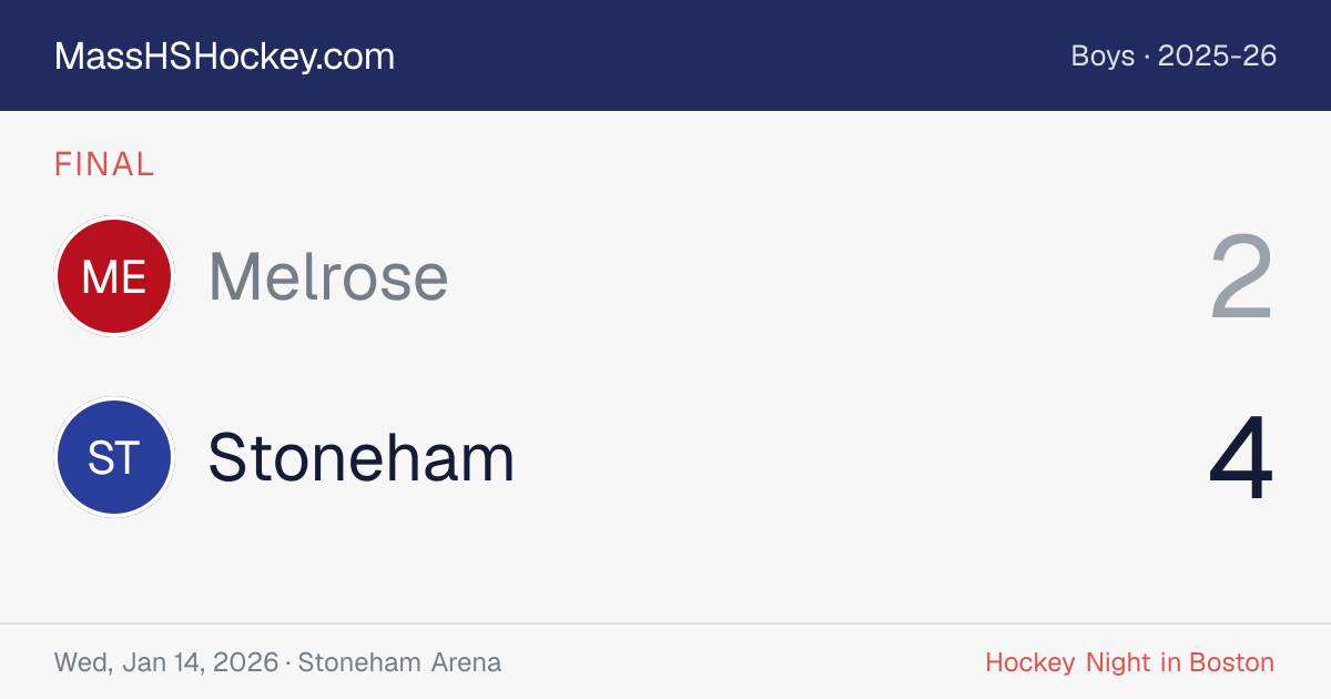 Melrose at Stoneham score card