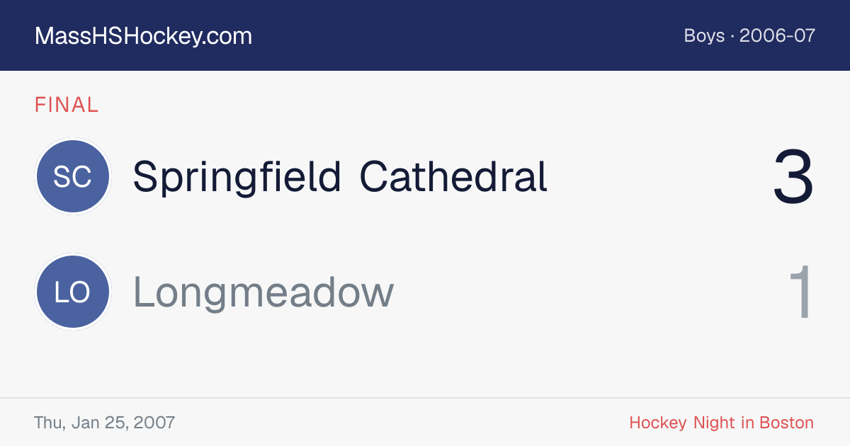 Springfield Cathedral at Longmeadow score card
