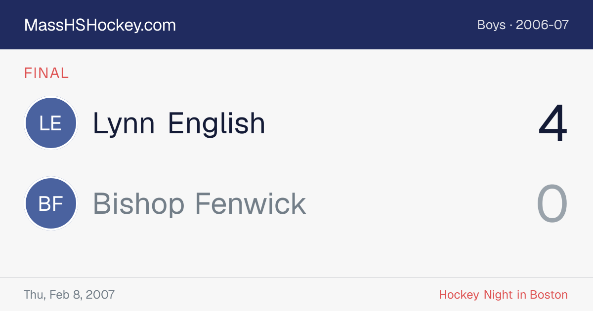 Lynn English at Bishop Fenwick score card