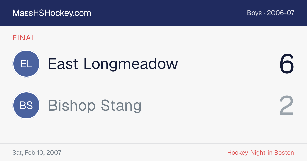 East Longmeadow at Bishop Stang score card