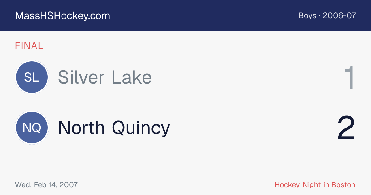 Silver Lake at North Quincy score card