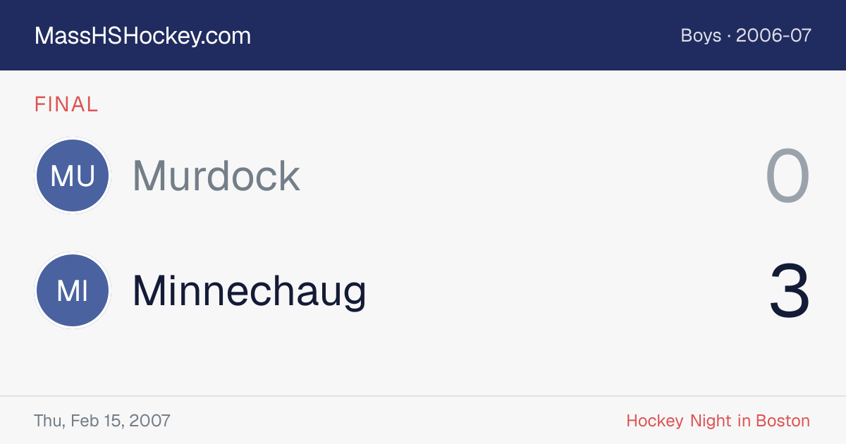 Murdock at Minnechaug score card