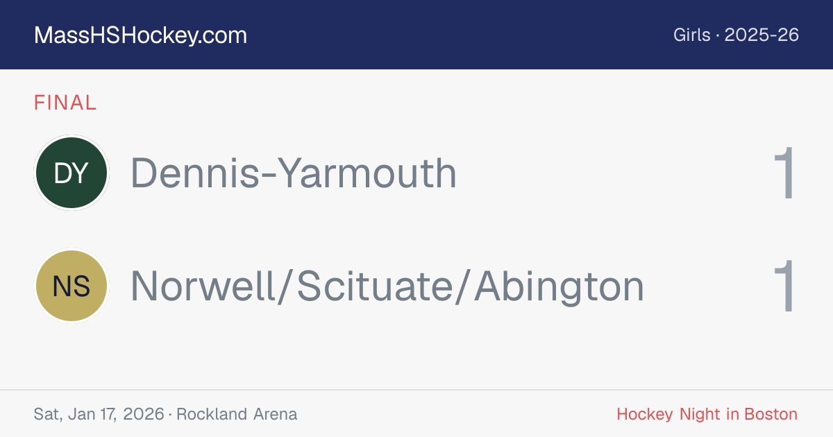 Dennis-Yarmouth at Norwell/Scituate/Abington score card