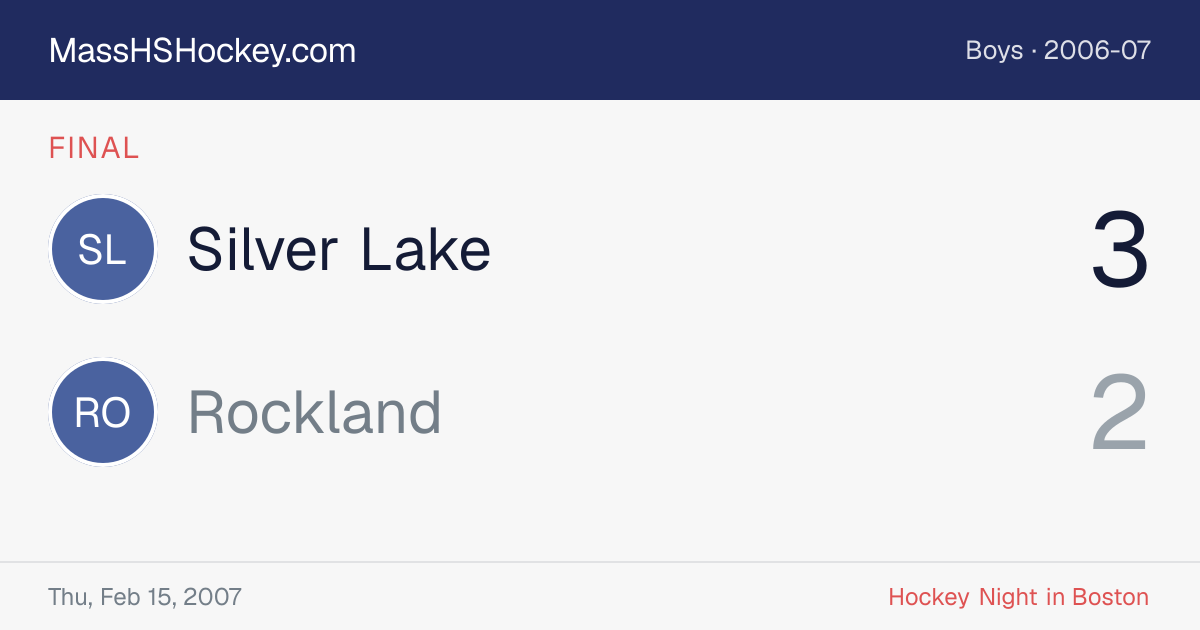 Silver Lake at Rockland score card