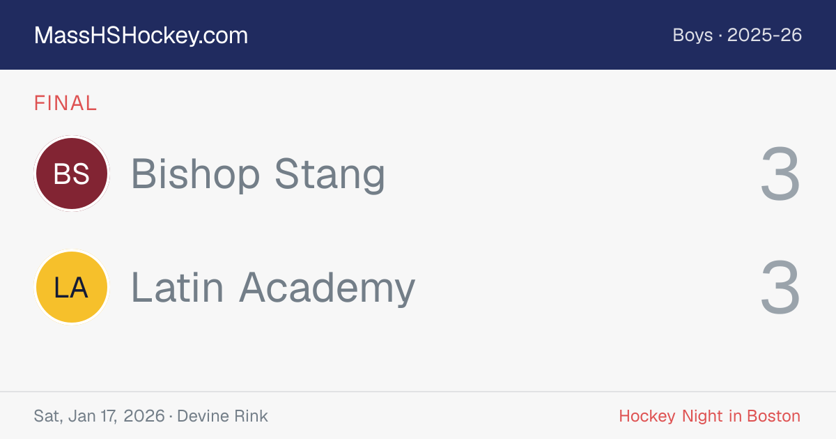 Bishop Stang at Latin Academy score card