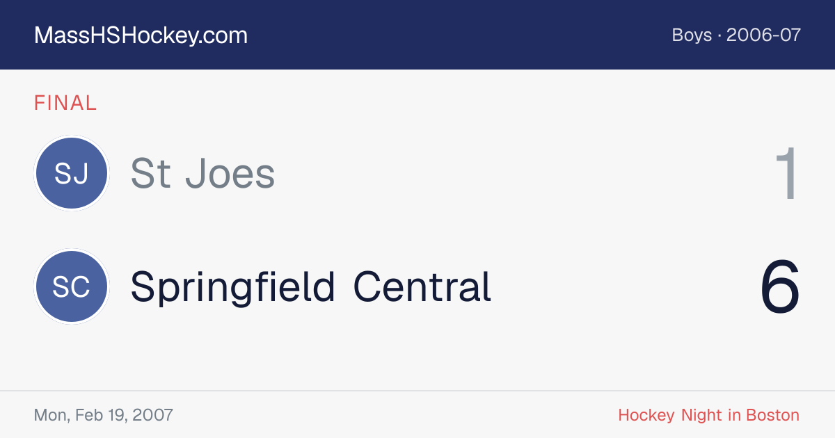 St Joes at Springfield Central score card