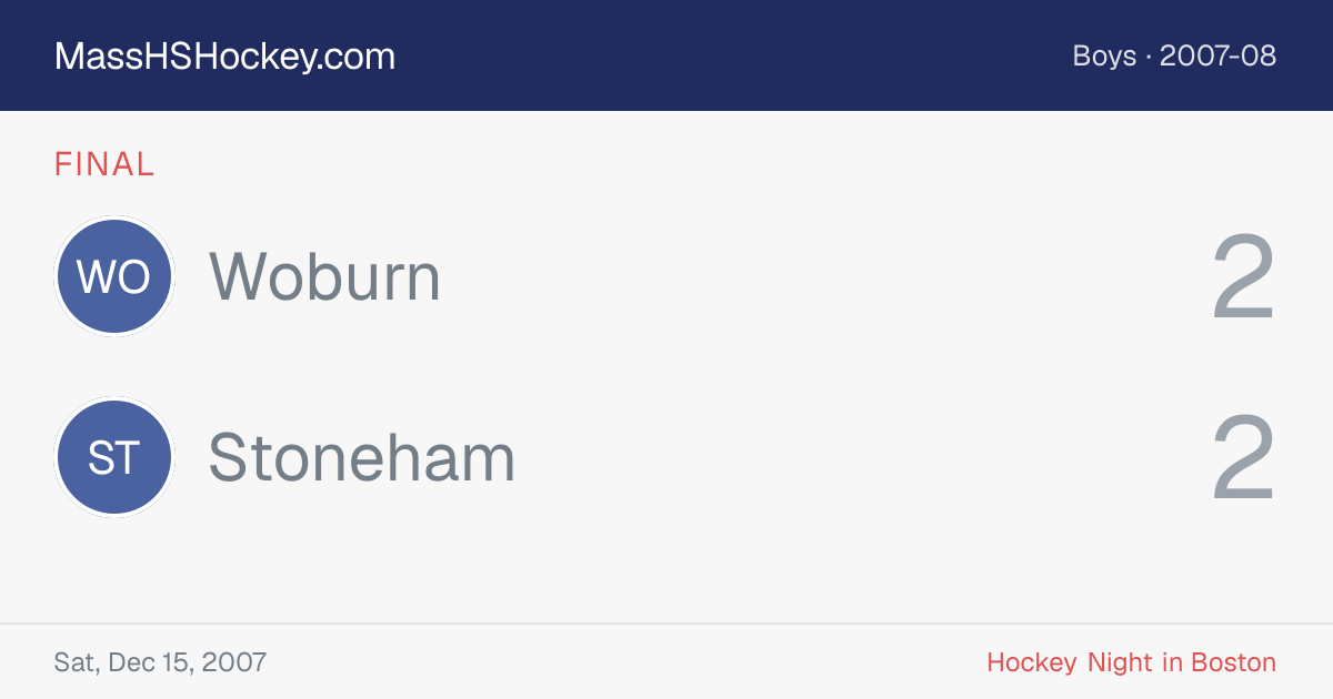 Woburn at Stoneham score card