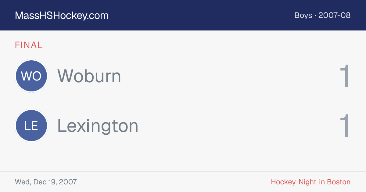 Woburn at Lexington score card