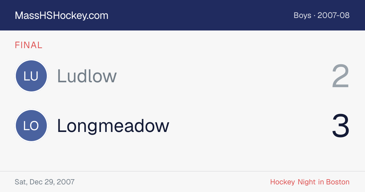 Ludlow at Longmeadow score card