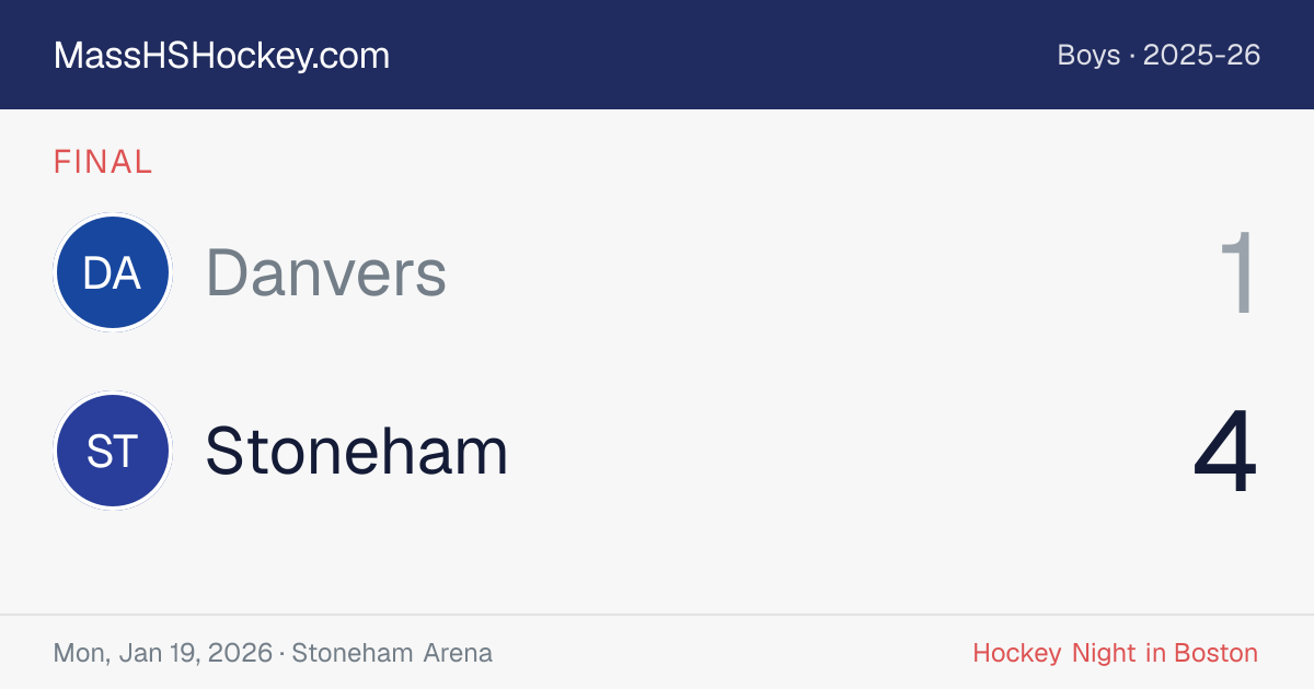 Danvers at Stoneham score card