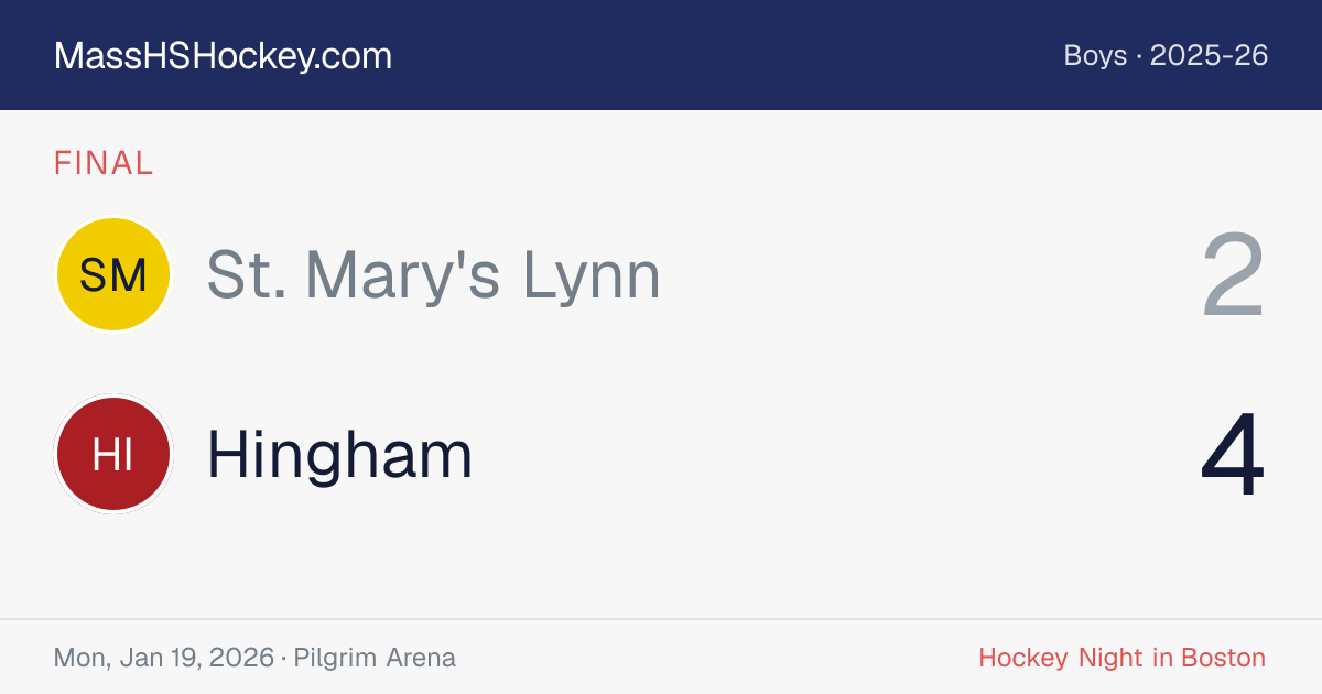 St. Mary's Lynn at Hingham score card
