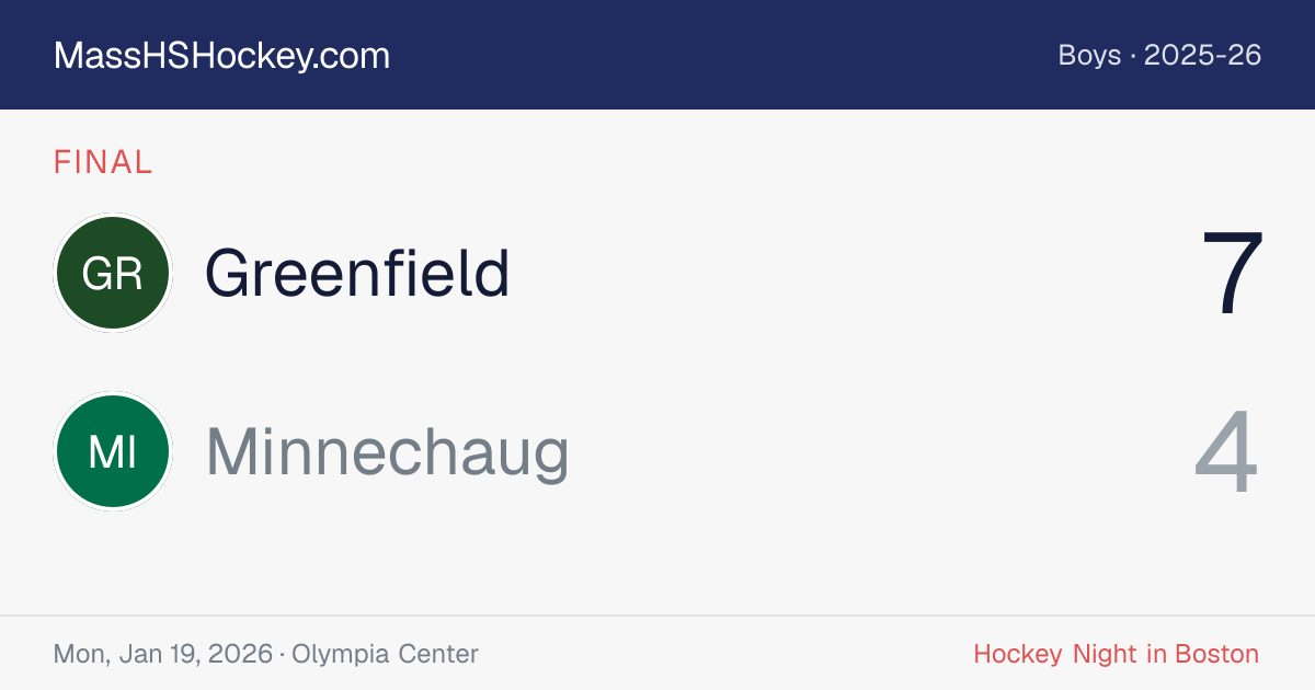Greenfield at Minnechaug score card