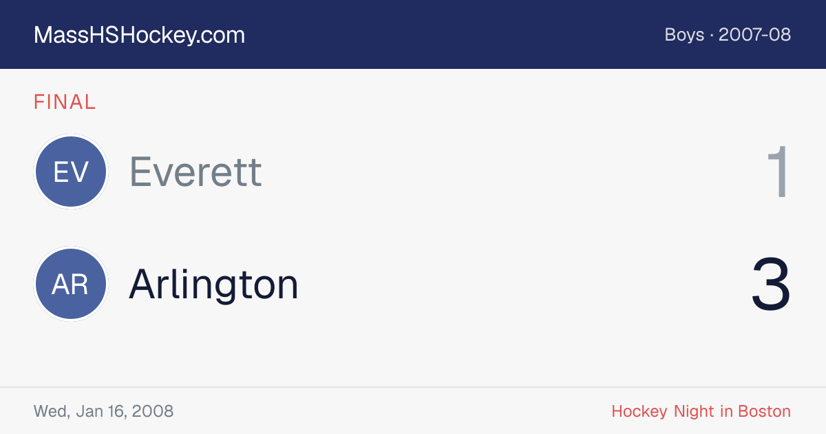 Everett at Arlington score card