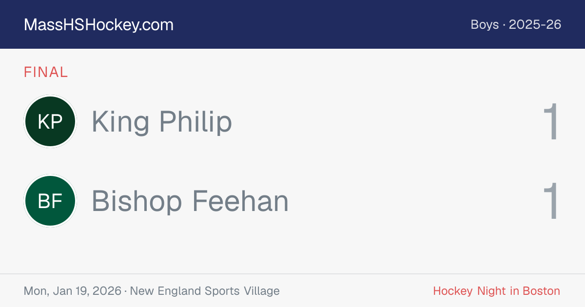 King Philip at Bishop Feehan score card