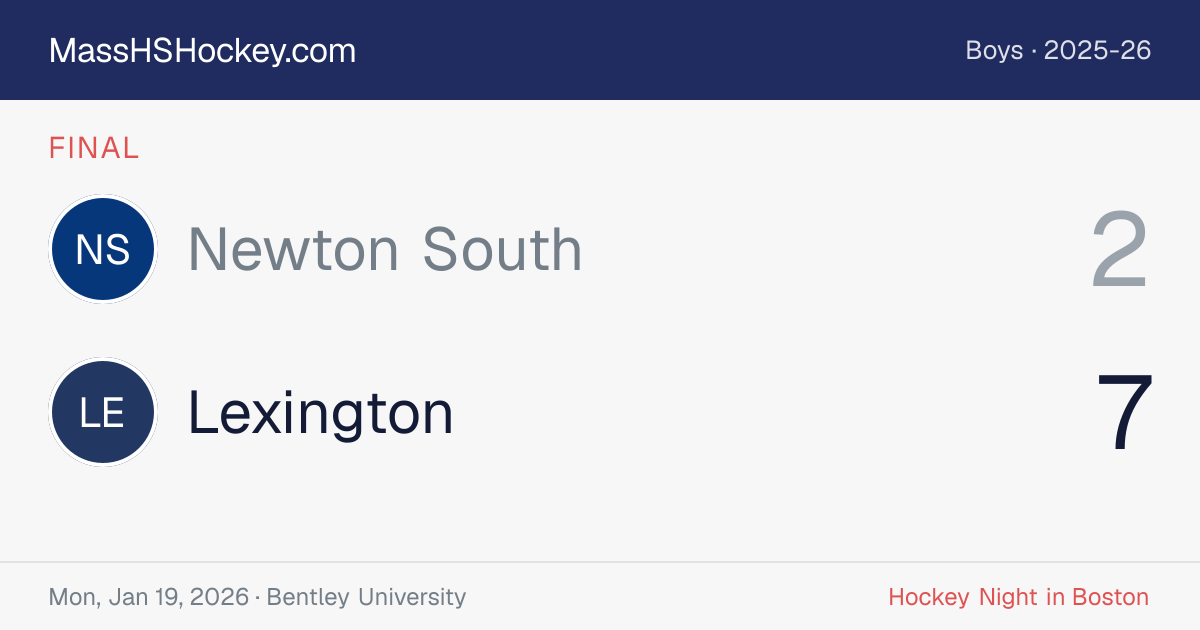 Newton South at Lexington score card
