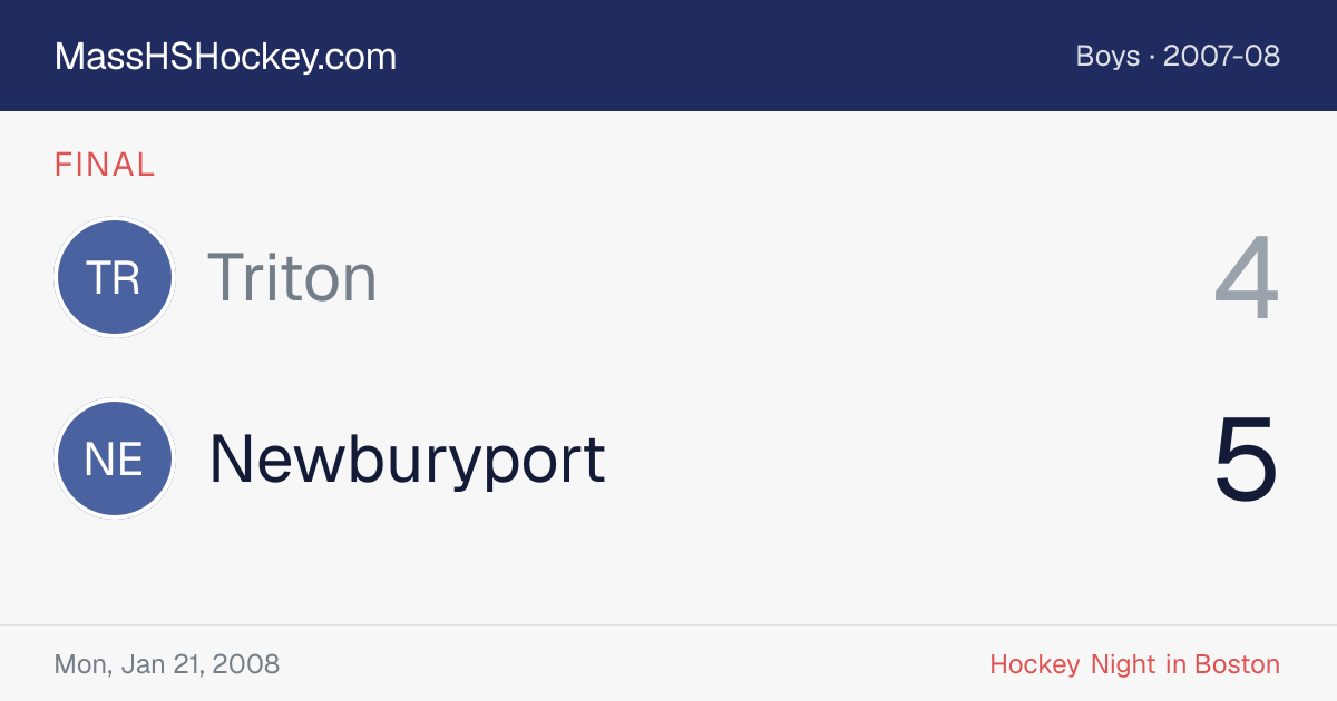 Triton at Newburyport score card