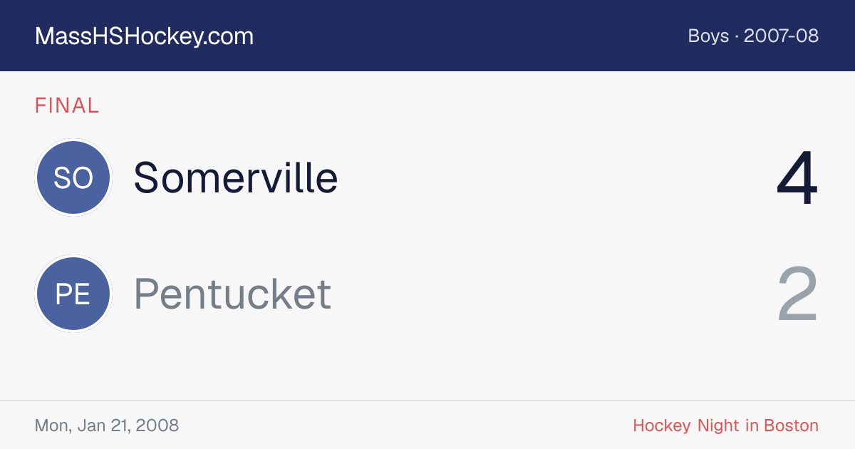 Somerville at Pentucket score card