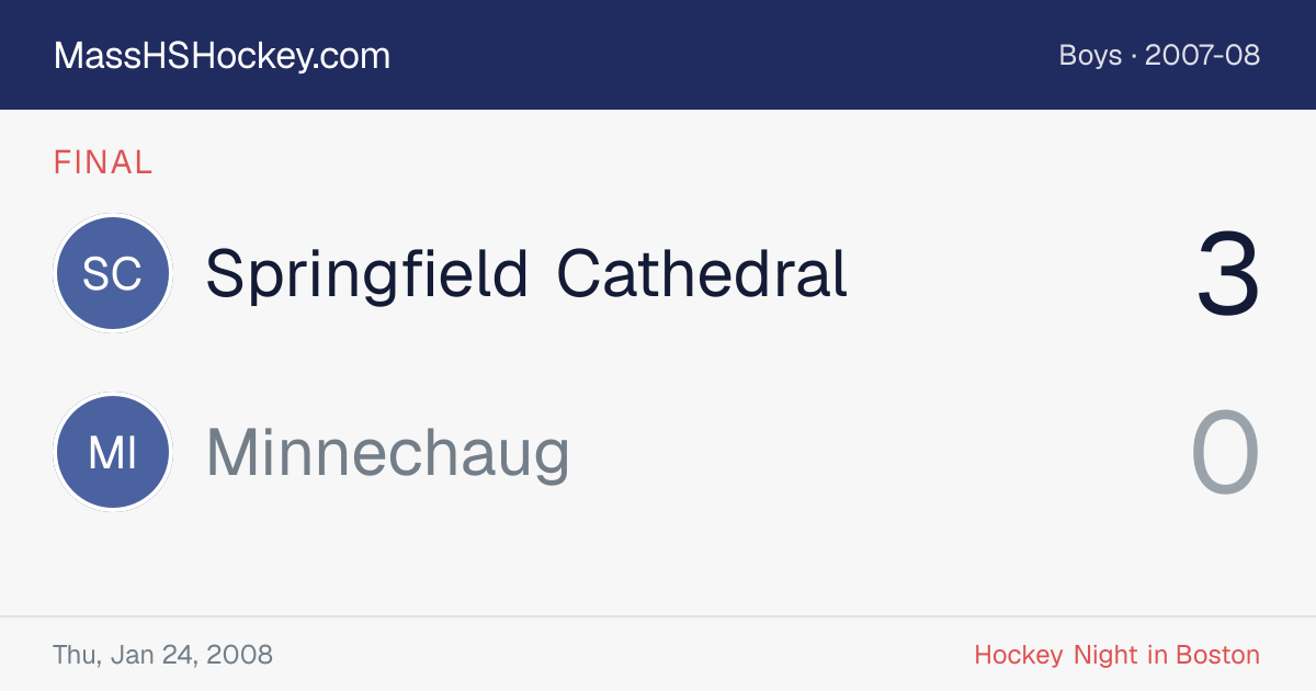Springfield Cathedral at Minnechaug score card