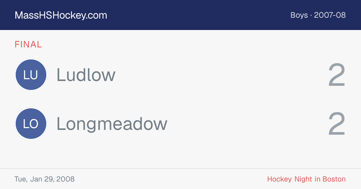 Ludlow at Longmeadow score card