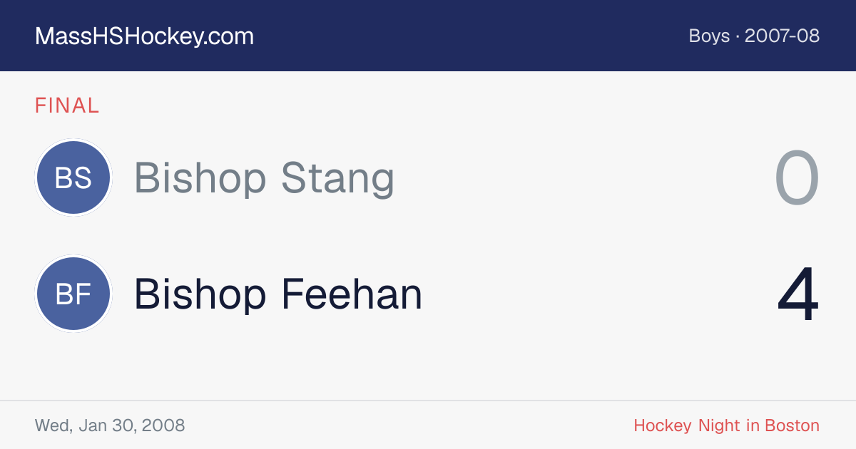 Bishop Stang at Bishop Feehan score card