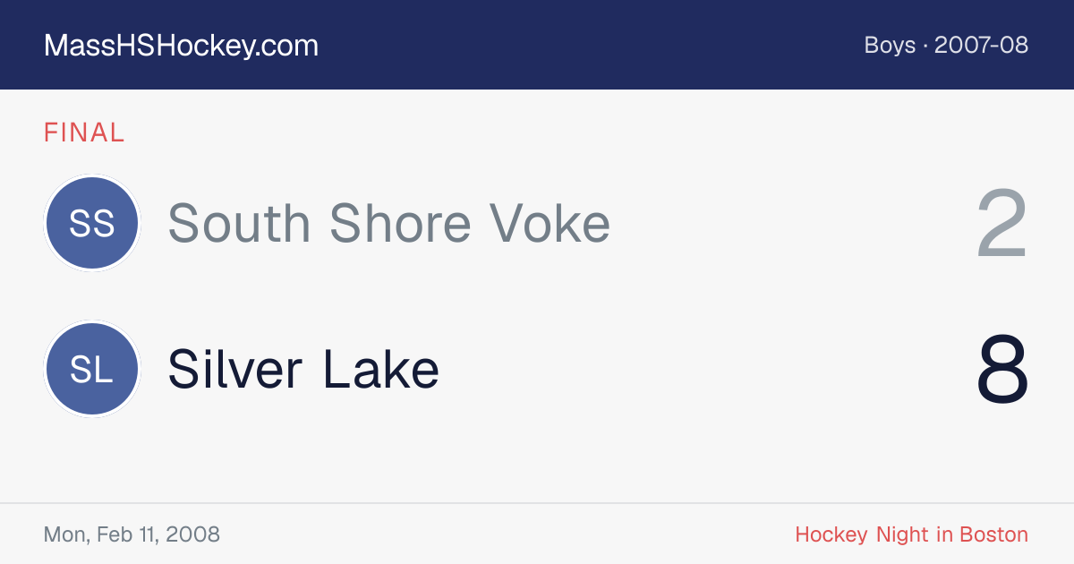 South Shore Voke at Silver Lake score card