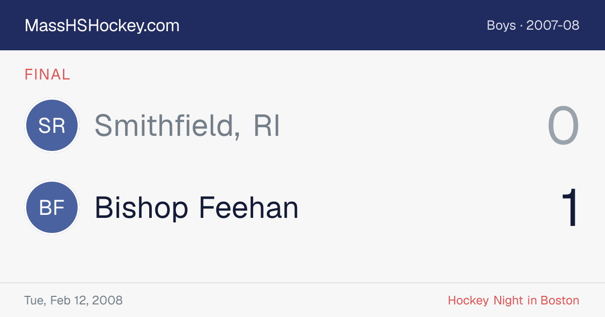 Smithfield, RI at Bishop Feehan score card