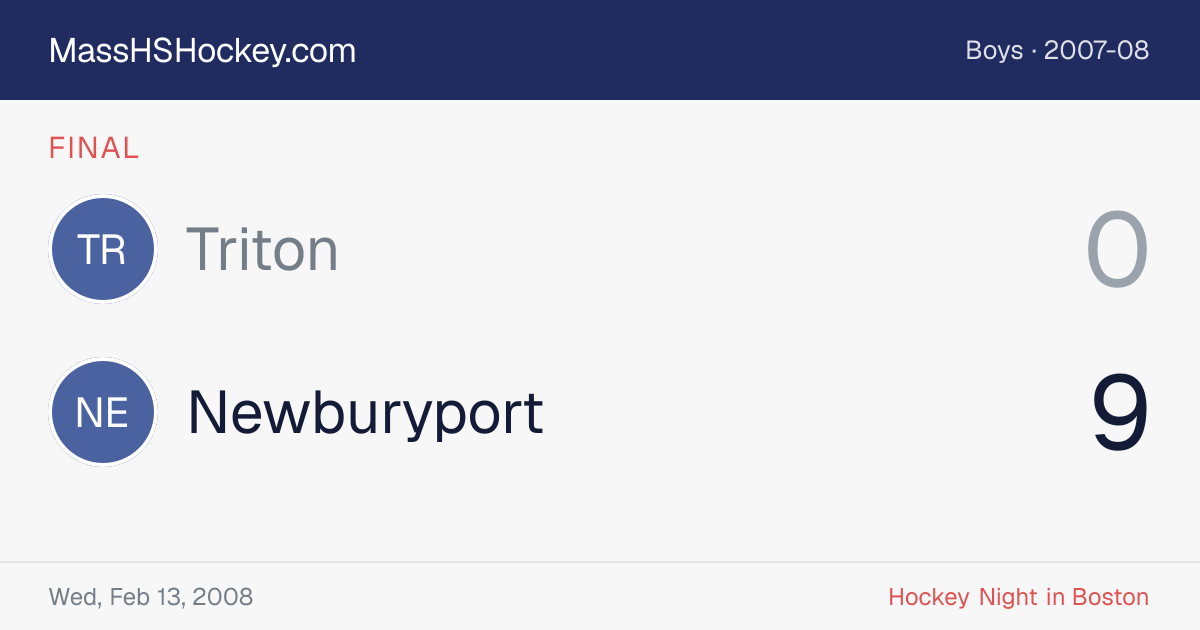 Triton at Newburyport score card